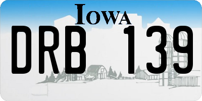 IA license plate DRB139