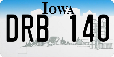 IA license plate DRB140