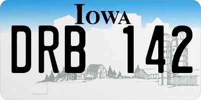 IA license plate DRB142