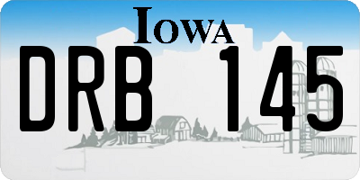 IA license plate DRB145