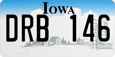 IA license plate DRB146