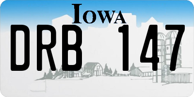 IA license plate DRB147