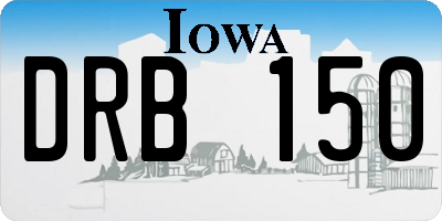 IA license plate DRB150