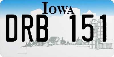 IA license plate DRB151
