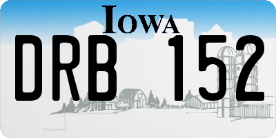 IA license plate DRB152