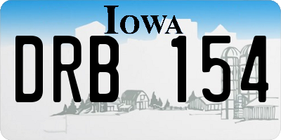 IA license plate DRB154