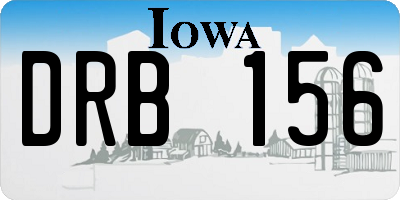 IA license plate DRB156