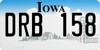 IA license plate DRB158