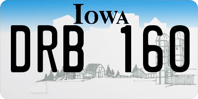 IA license plate DRB160