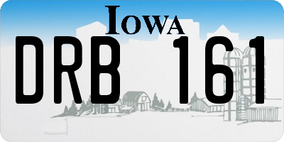 IA license plate DRB161