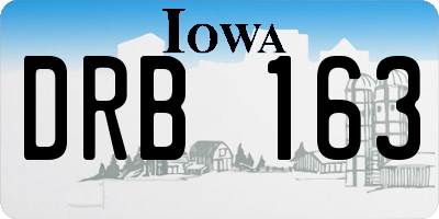 IA license plate DRB163