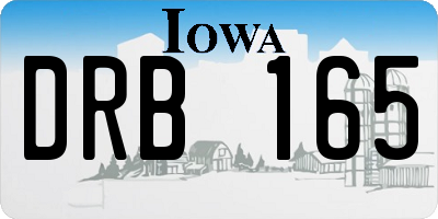 IA license plate DRB165