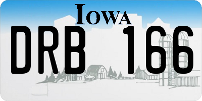 IA license plate DRB166