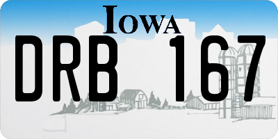 IA license plate DRB167