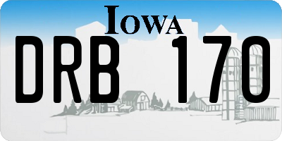 IA license plate DRB170