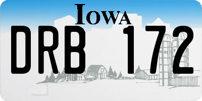 IA license plate DRB172