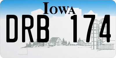 IA license plate DRB174