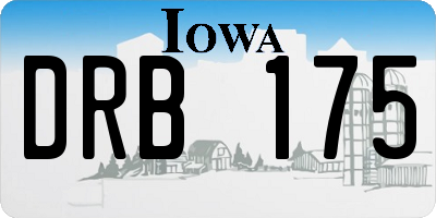 IA license plate DRB175