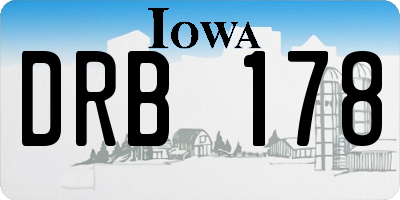 IA license plate DRB178