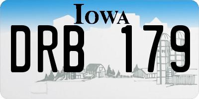 IA license plate DRB179
