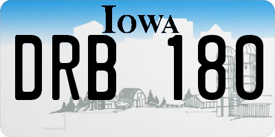 IA license plate DRB180