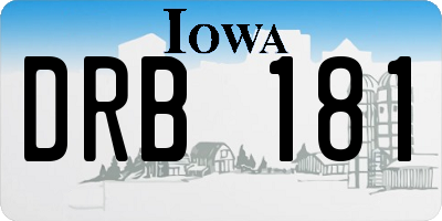 IA license plate DRB181