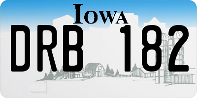 IA license plate DRB182
