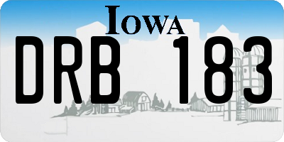 IA license plate DRB183