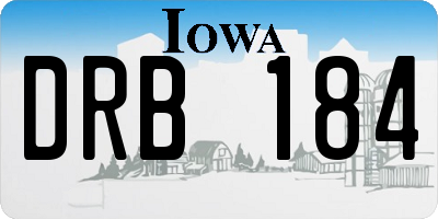 IA license plate DRB184