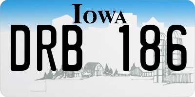 IA license plate DRB186