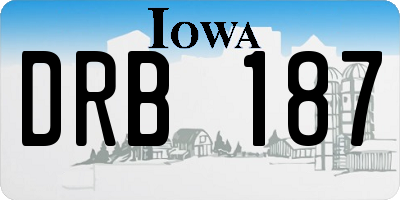 IA license plate DRB187