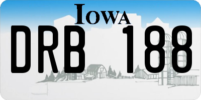 IA license plate DRB188