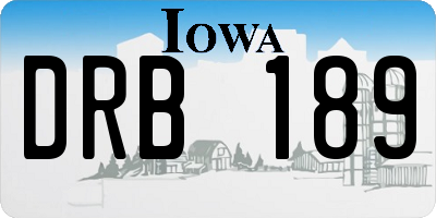 IA license plate DRB189