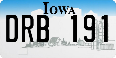 IA license plate DRB191