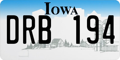 IA license plate DRB194