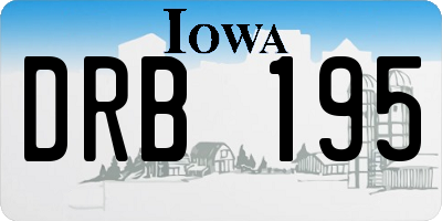 IA license plate DRB195