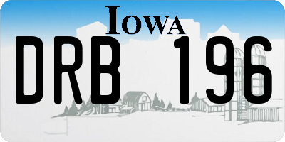 IA license plate DRB196