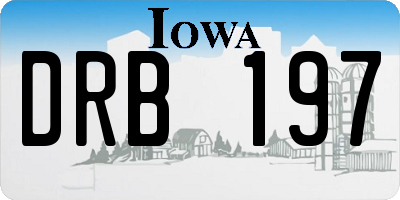 IA license plate DRB197