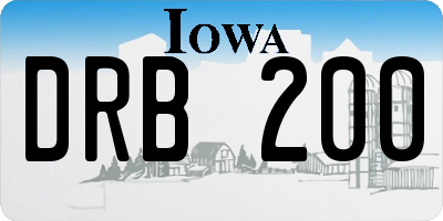 IA license plate DRB200