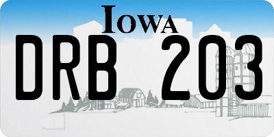 IA license plate DRB203