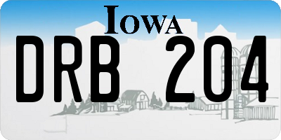 IA license plate DRB204