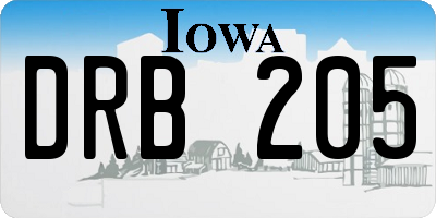 IA license plate DRB205