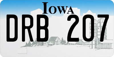 IA license plate DRB207