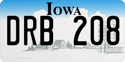 IA license plate DRB208