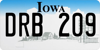 IA license plate DRB209