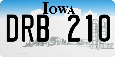 IA license plate DRB210