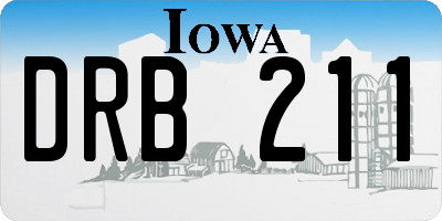 IA license plate DRB211