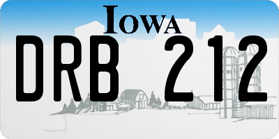 IA license plate DRB212