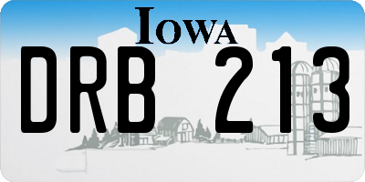 IA license plate DRB213