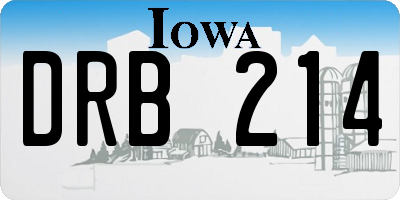 IA license plate DRB214